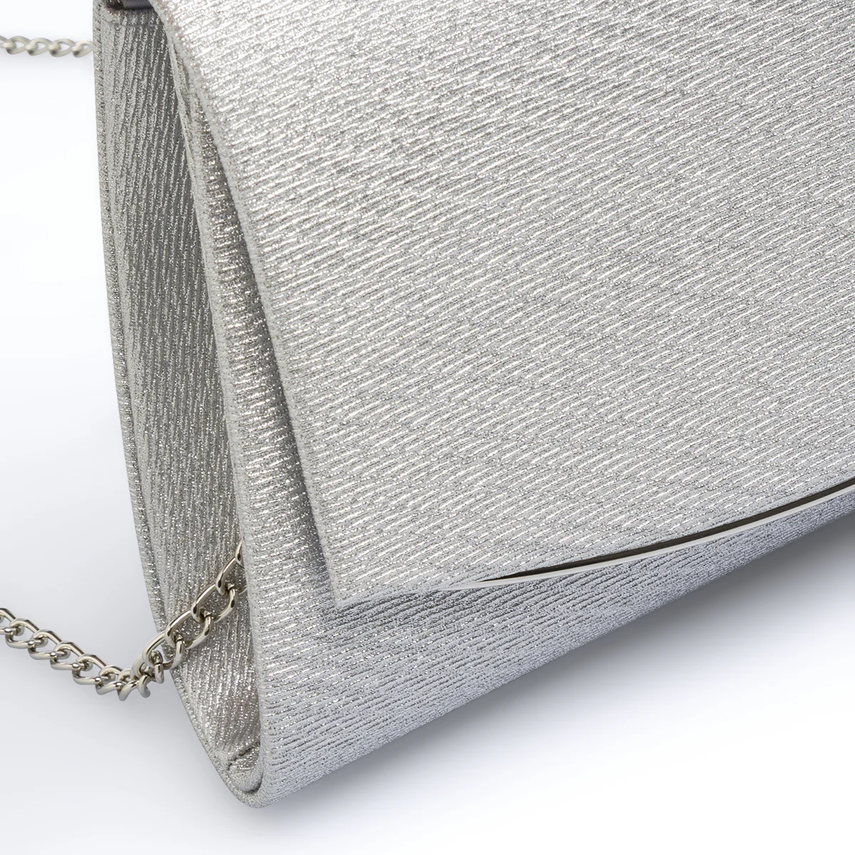 Pochette Argento glitter con tracolla removibile Lora Ferres - Image 4