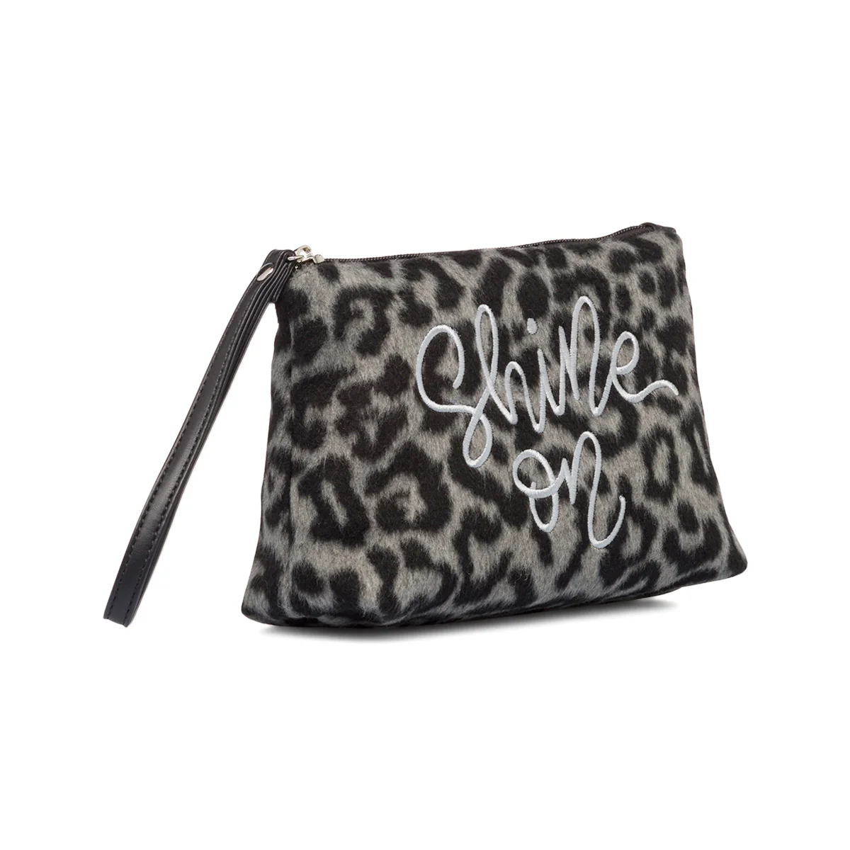 Pochette con pelliccia sintetica animalier grigia e nera da donna Lora Ferres - Image 2