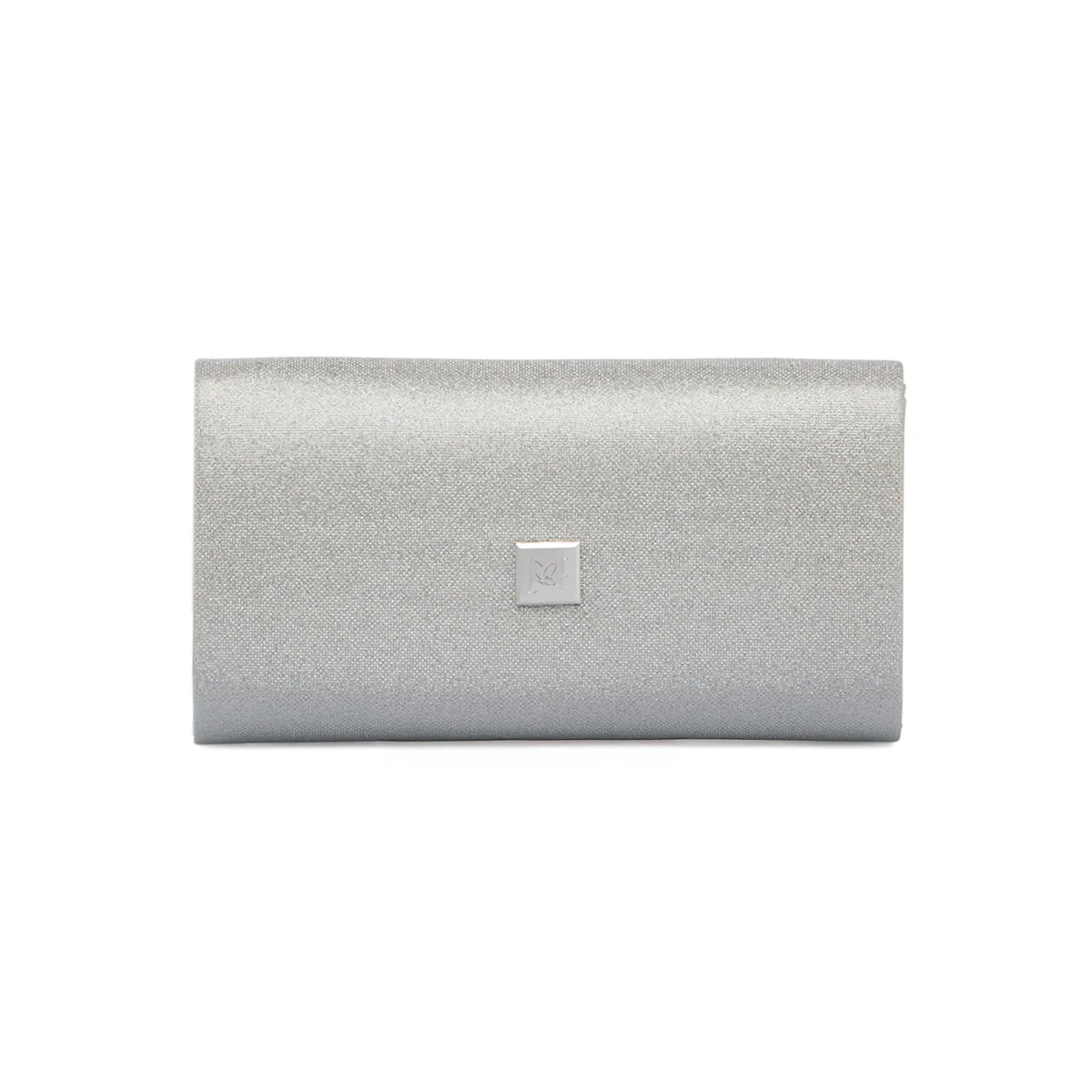 Pochette da donna argento con glitter con logo Lora Ferres - Image 3