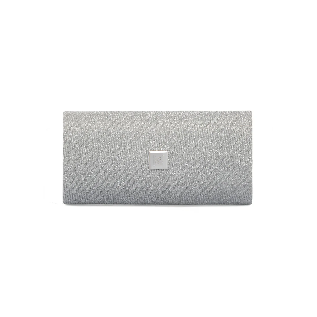 Pochette da donna argento con glitter con logo Lora Ferres - Image 3