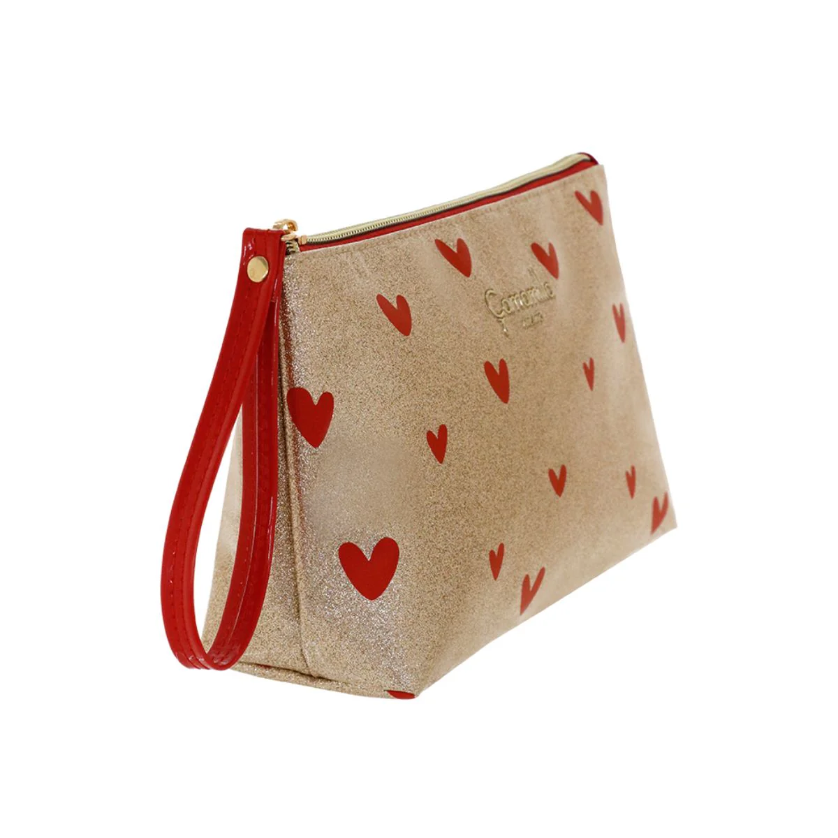 Pochette da donna color oro con stampa a cuori rossi Camomilla Milano - Image 2