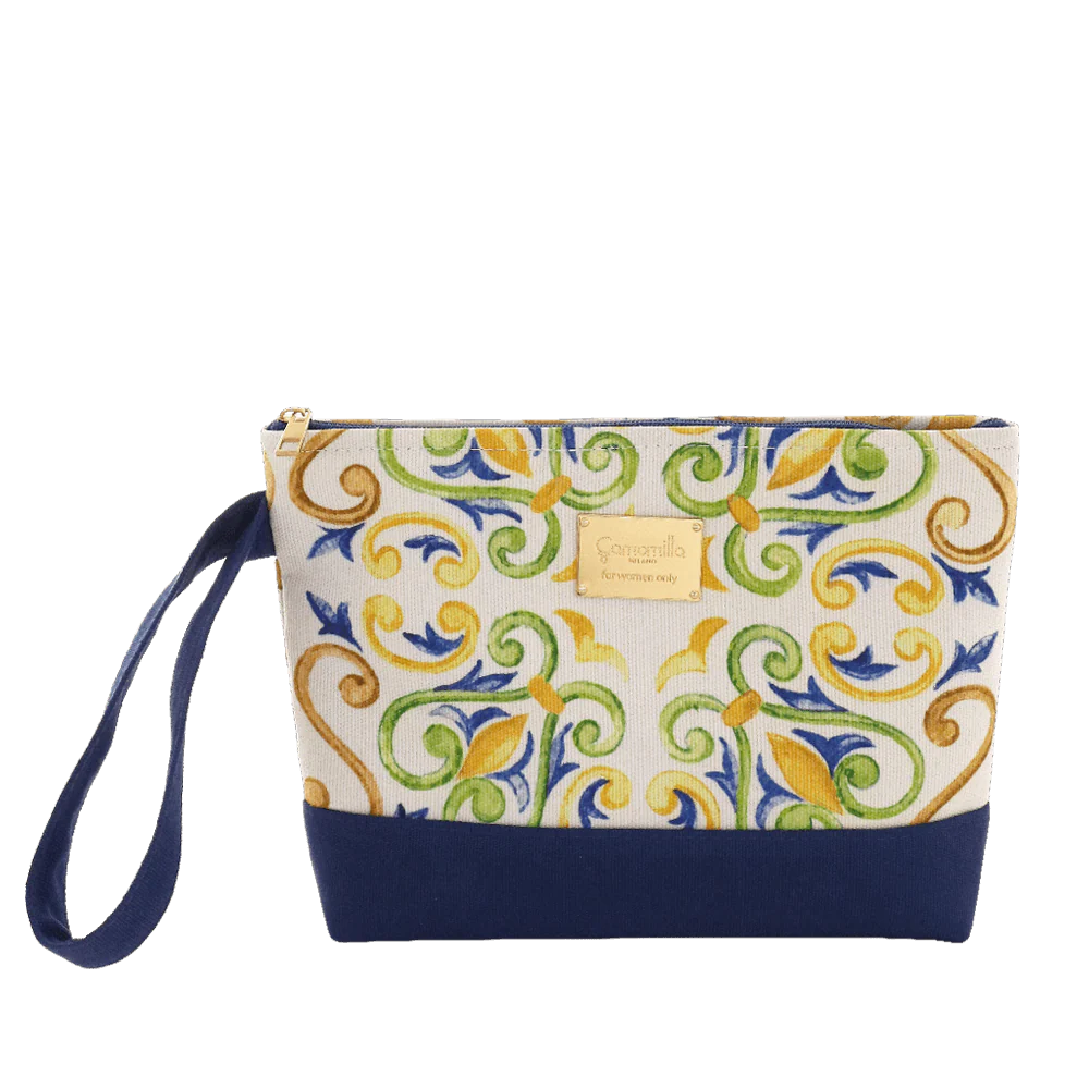 Pochette da Donna in tessuto con fantasia a maiolica Camomilla Milano