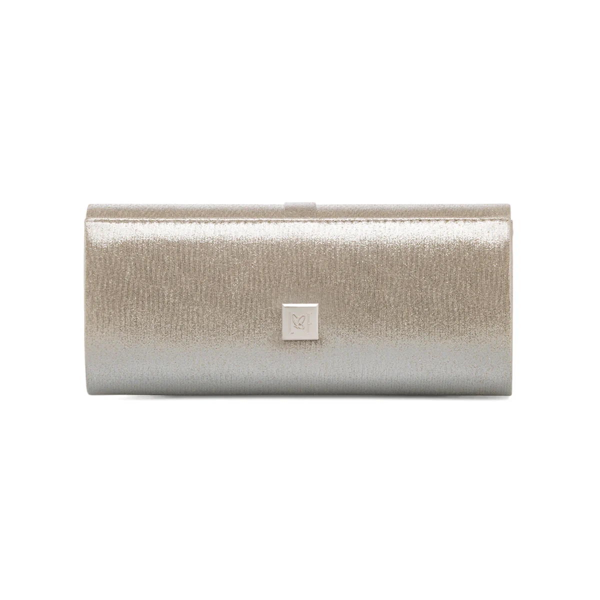 Pochette da donna oro con dettaglio strass e logo Lora Ferres - Image 3
