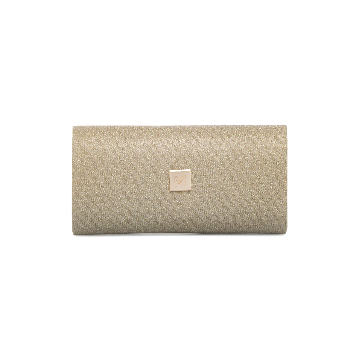 Pochette da donna oro con glitter con logo Lora Ferres - Image 2