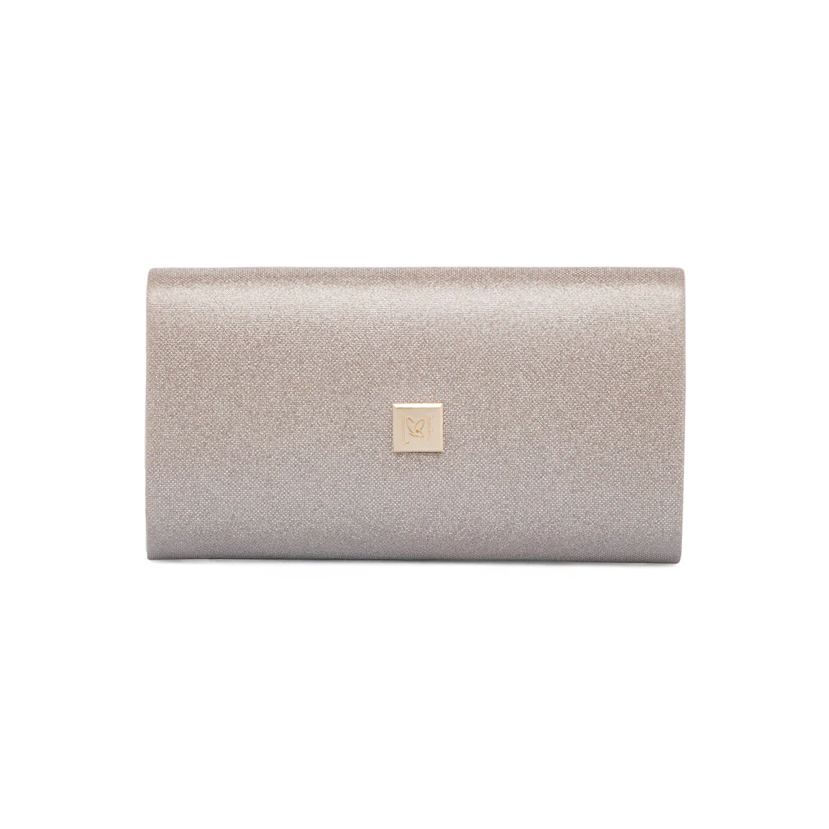 Pochette da donna oro rosa con glitter con logo Lora Ferres - Image 3