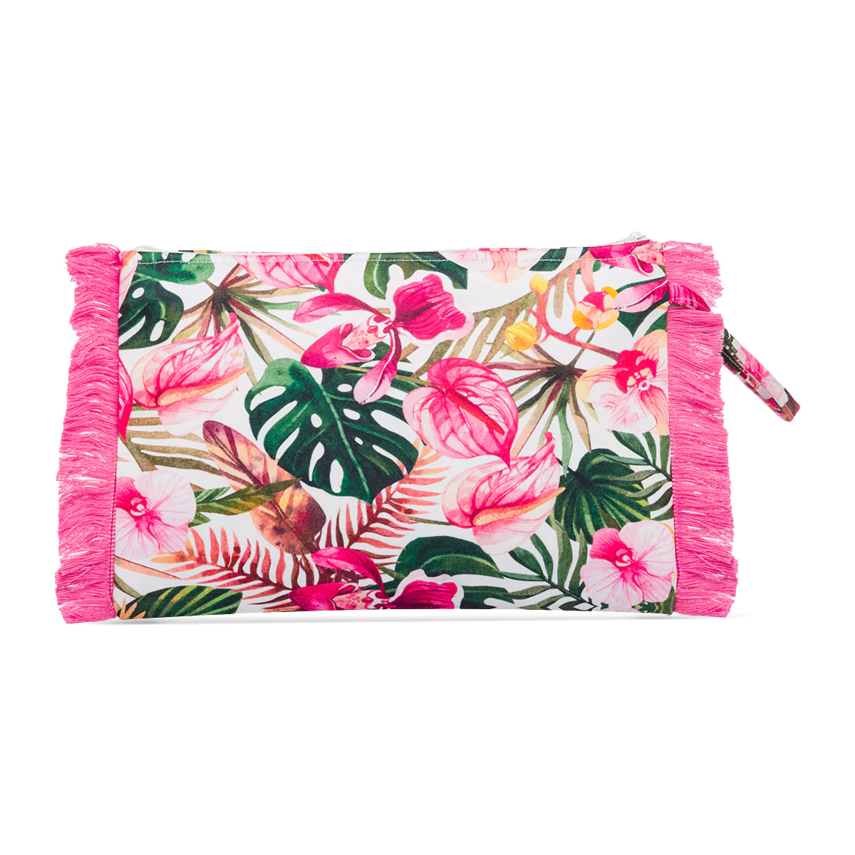 Pochette da mare donna fantasia fiori e foglie azzurra e verde Swish Jeans - Image 2