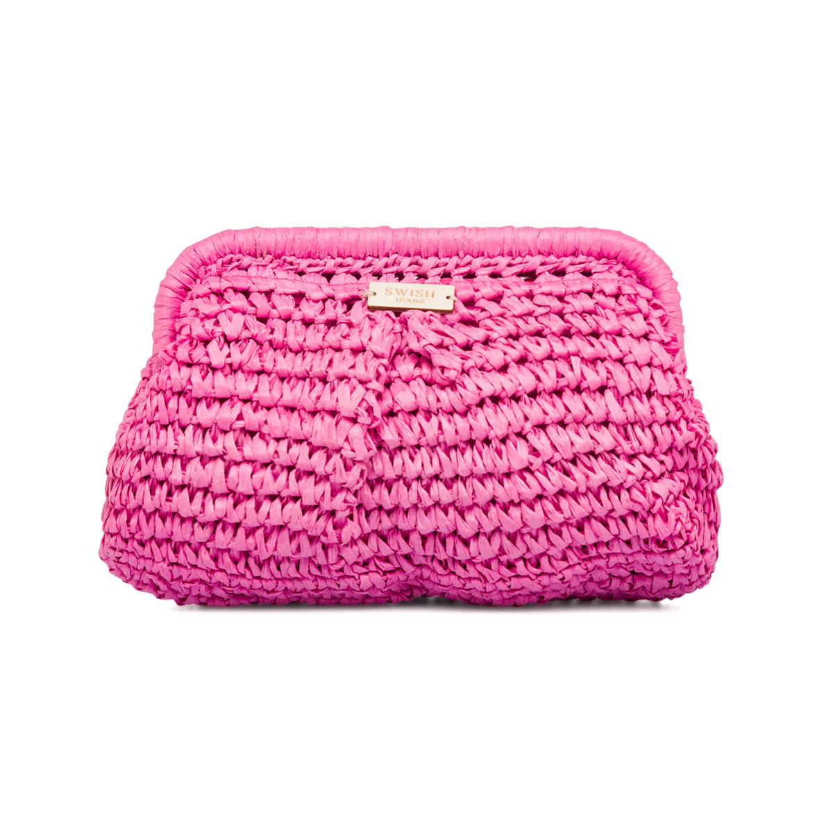 Pochette da mare donna fucsia effetto paglia con chiusura magnetica Swish Jeans - Image 2