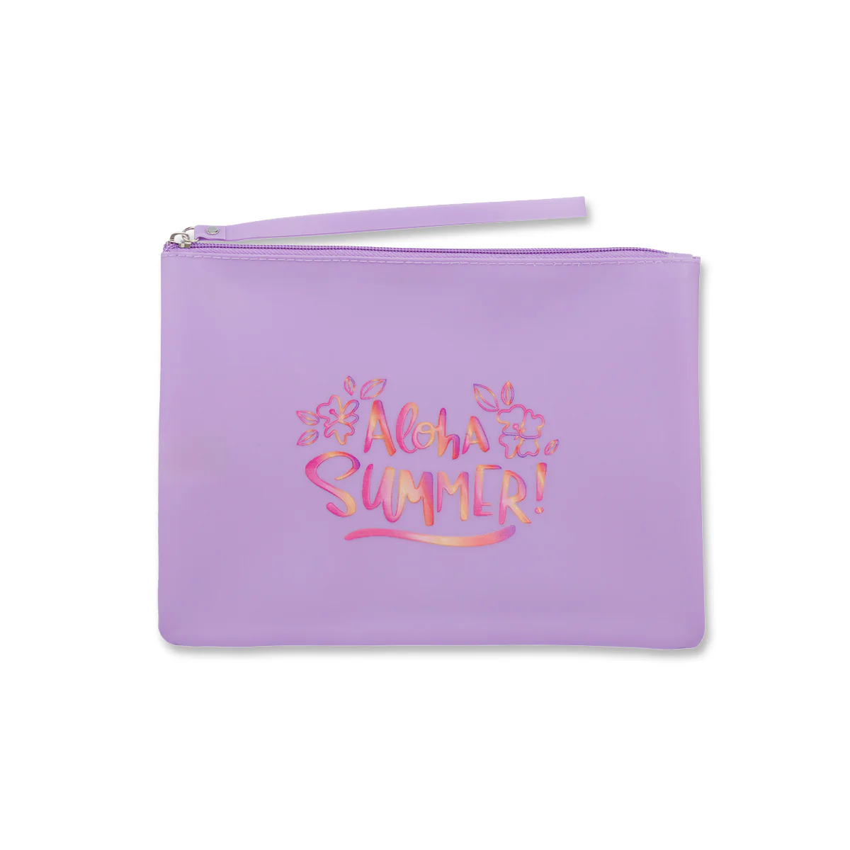 Pochette da mare donna lilla con scritta "Aloha Summer" Lora Ferres