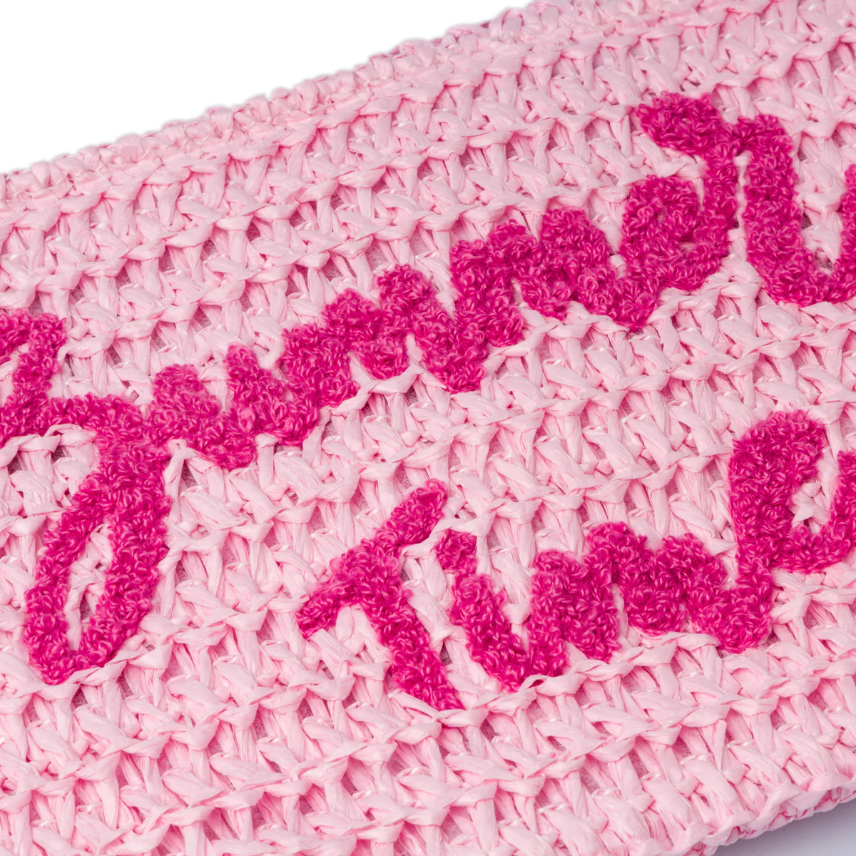 Pochette da mare donna rosa effetto paglia con scritta fucsia "Summer Time" Swish Jeans - Image 3