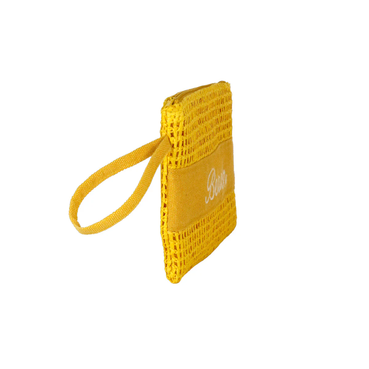 Pochette da mare effetto Rafia gialla da Donna con cinturino da polso Camomilla Milano - Image 3