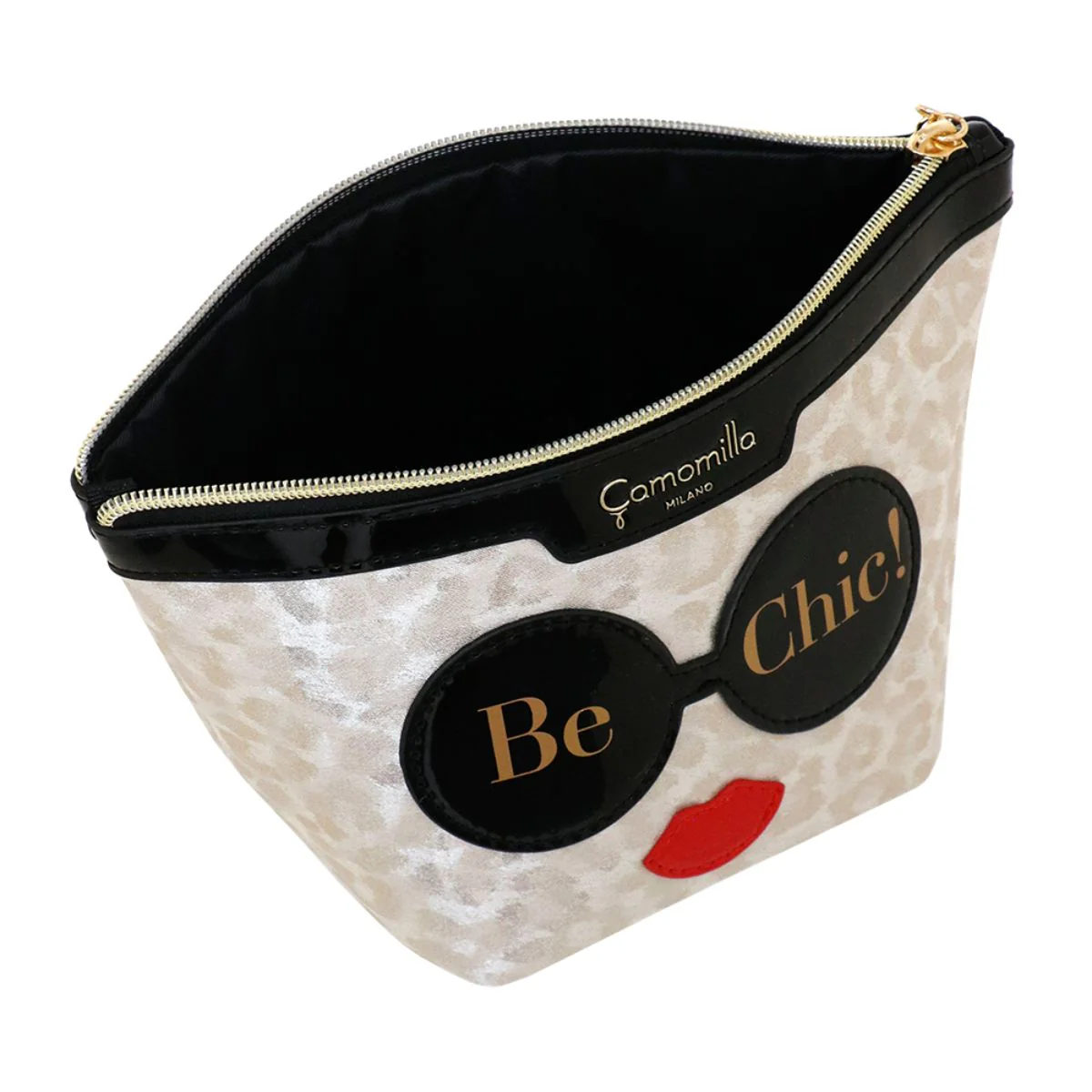 Pochette donna beige leopardata con applicazione Be Chic! Camomilla Milano - Image 3
