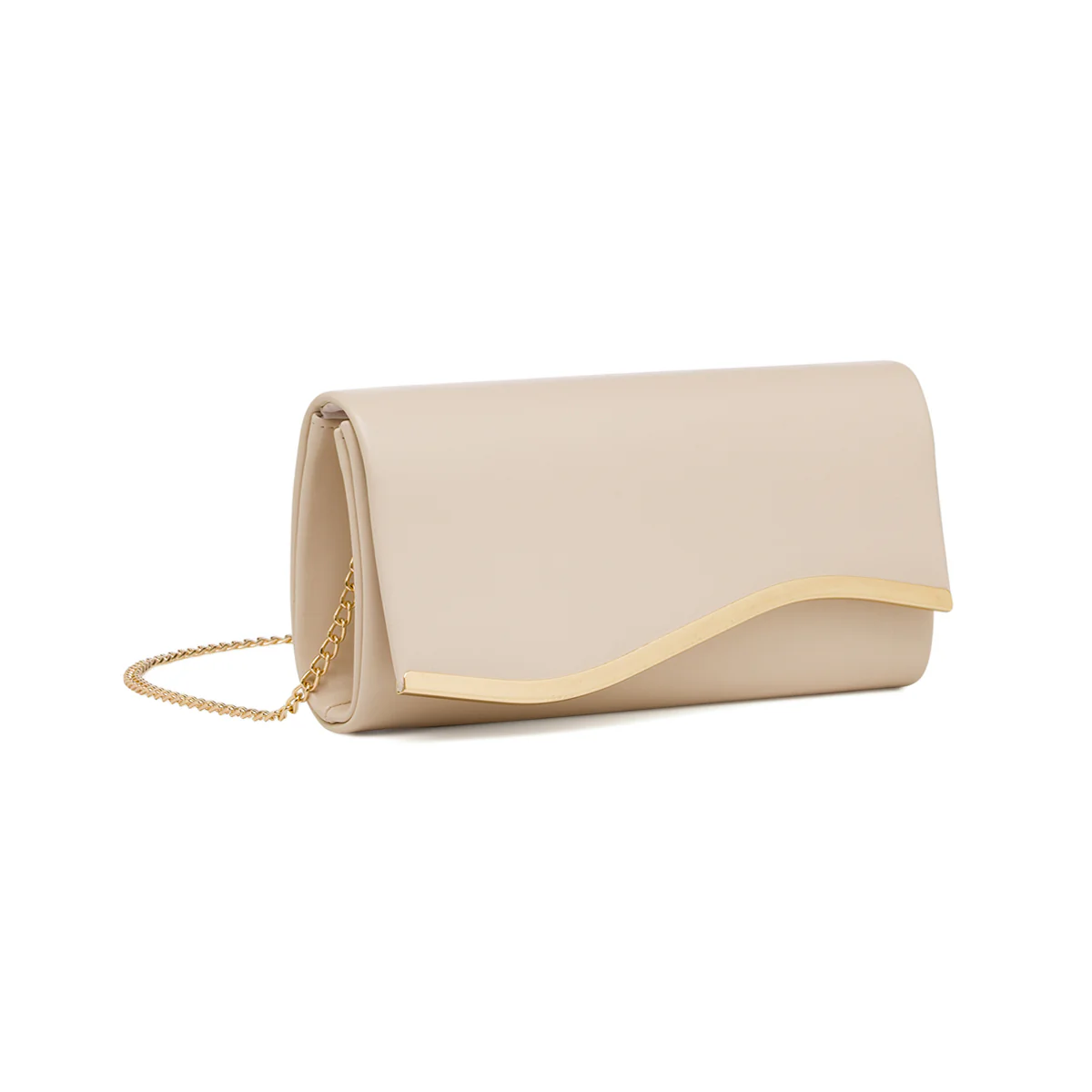Pochette elegante da Donna nude con dettaglio oro Lora Ferres - Image 2