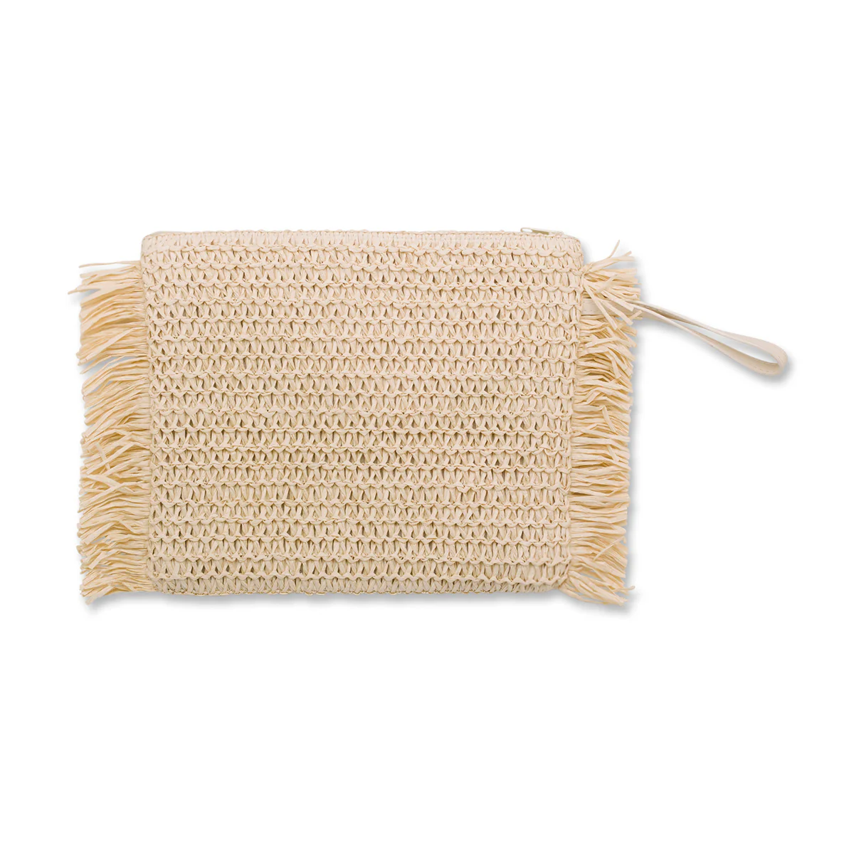 Pochette in Paglia Intrecciata con Frange e Polsino Camomilla Milano - Image 2