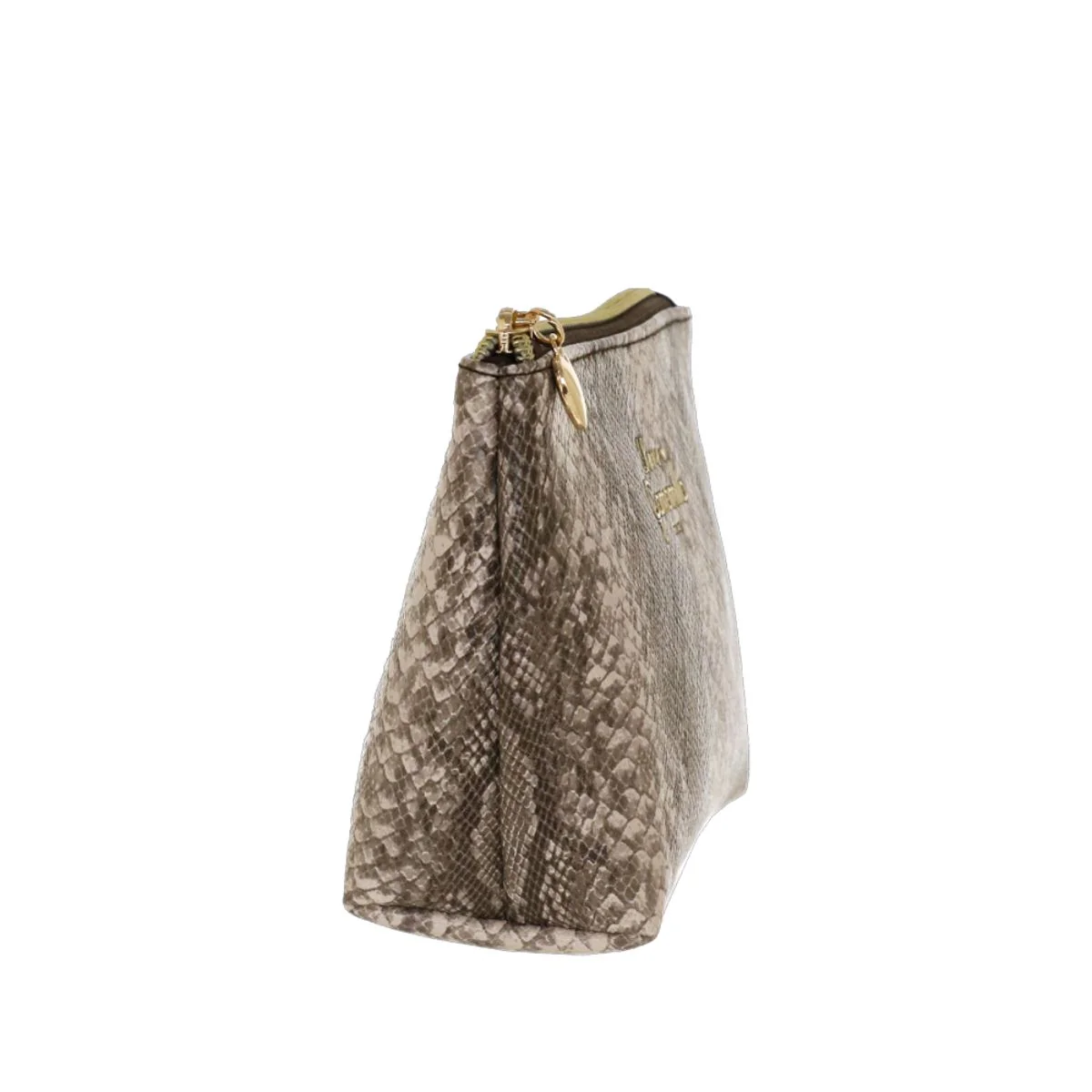 Pochette Love da donna a stampa pitone beige con zip Camomilla Milano - Image 2