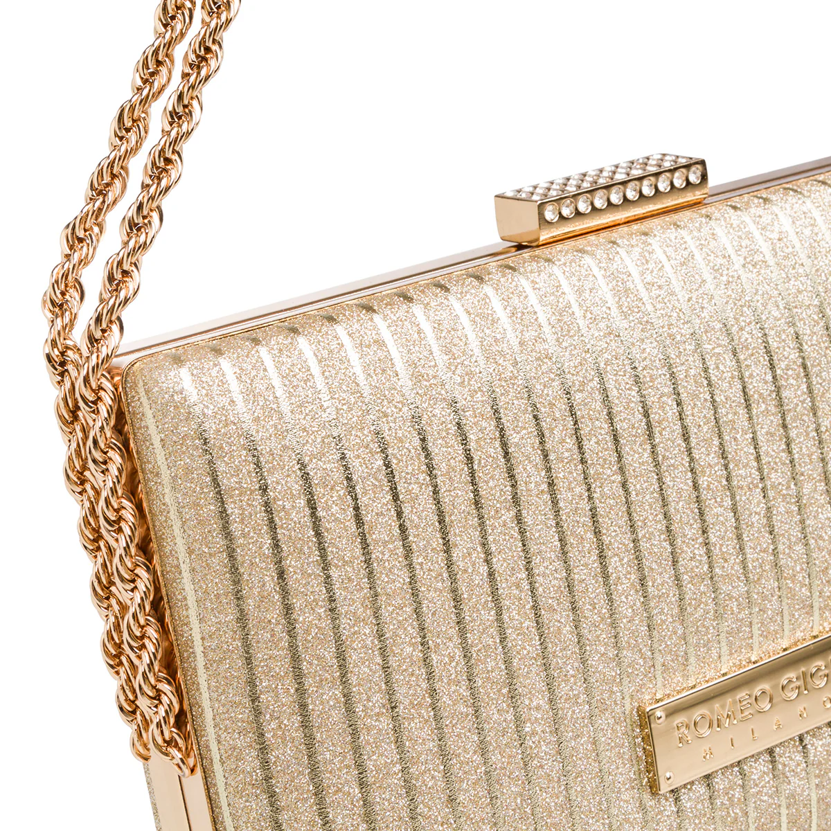 Pochette platino da donna con glitter Romeo Gigli Kamila - Image 4