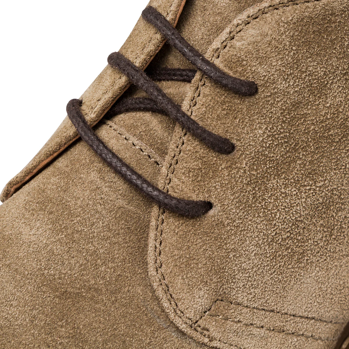 Polacchine in pelle effetto scamosciato taupe da Uomo Primopiano - Image 4