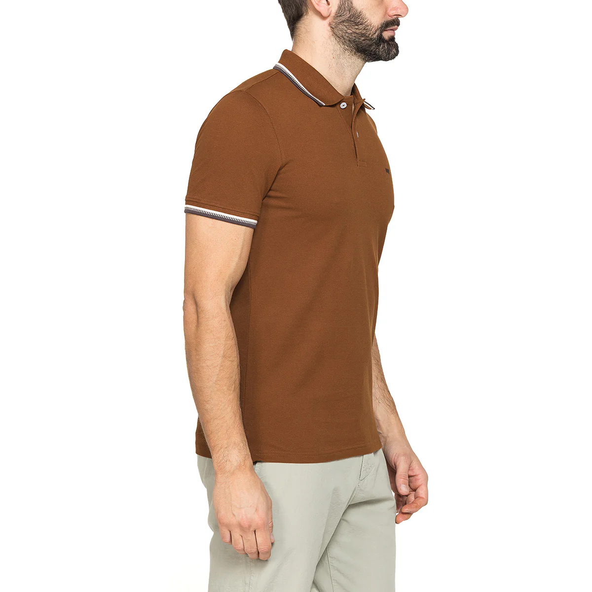 Polo a manica corta da Uomo marrone con profili a contrasto Carrera Jeans - Image 2