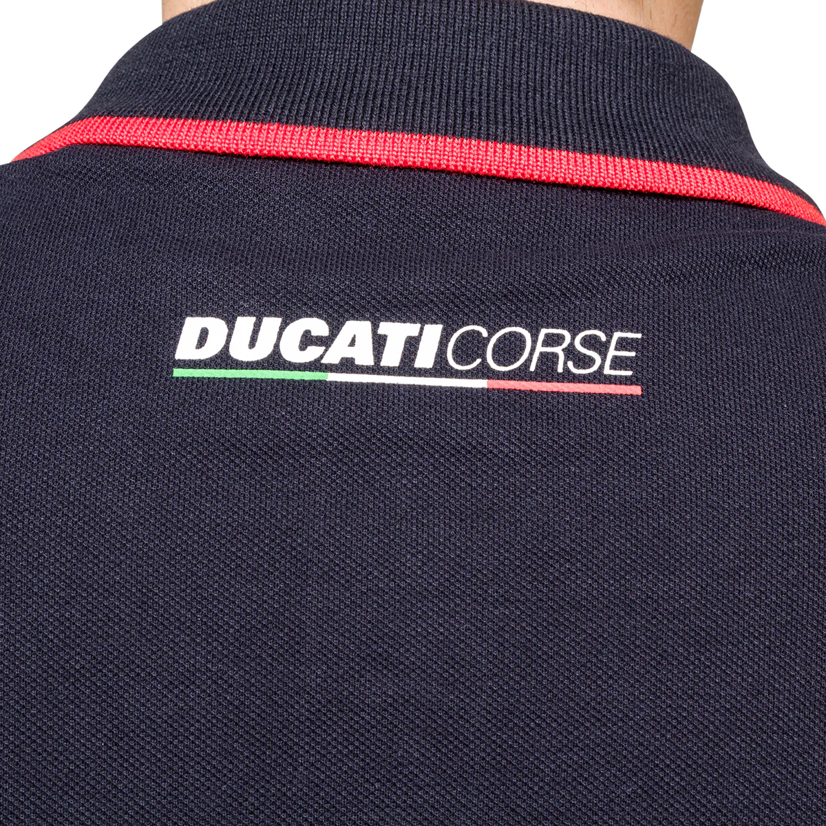 Polo a maniche corte blu da uomo con logo sul petto Ducati Corse - Image 4