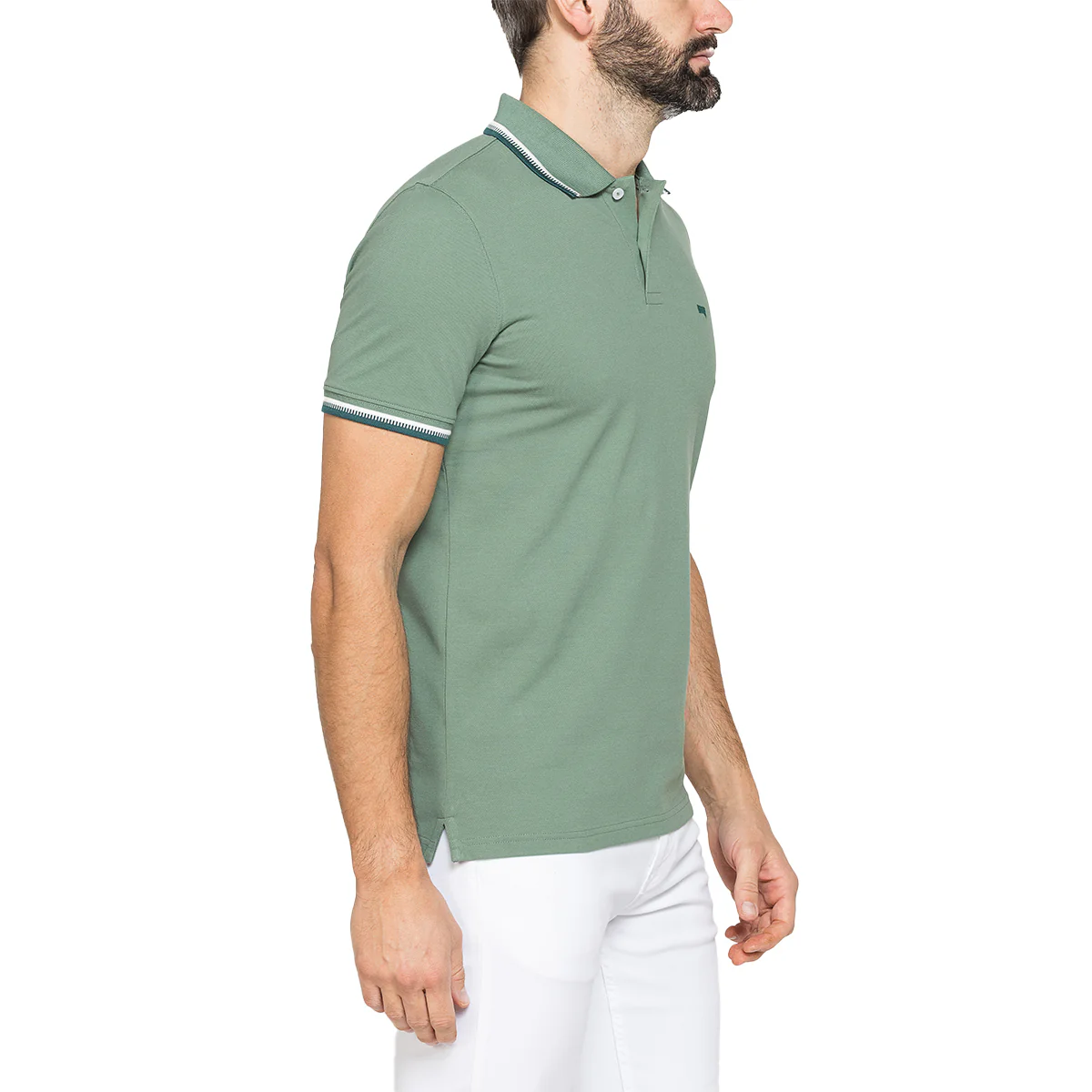 Polo a maniche corte da Uomo verde chiaro in Cotone Carrera Jeans - Image 2