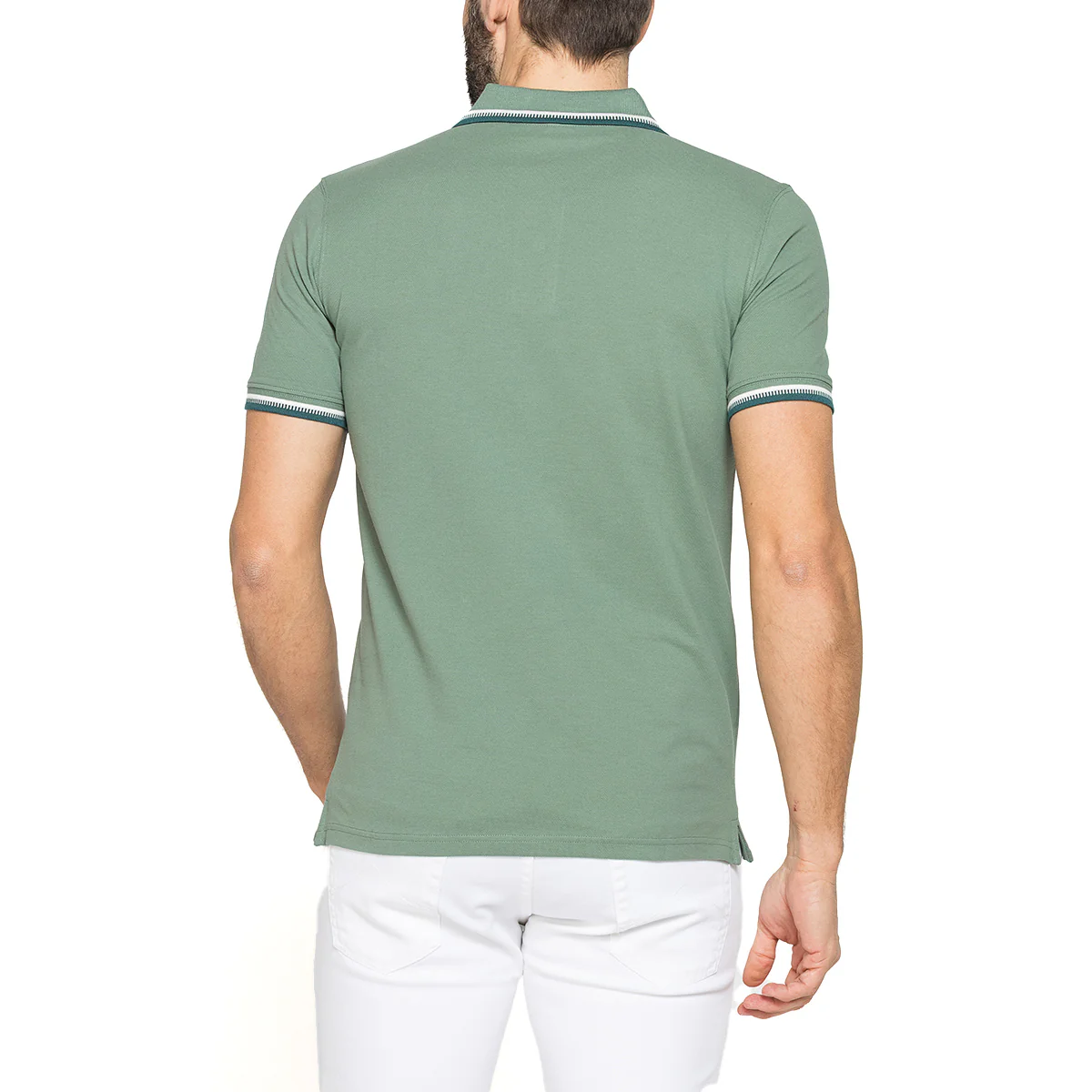 Polo a maniche corte da Uomo verde chiaro in Cotone Carrera Jeans - Image 3