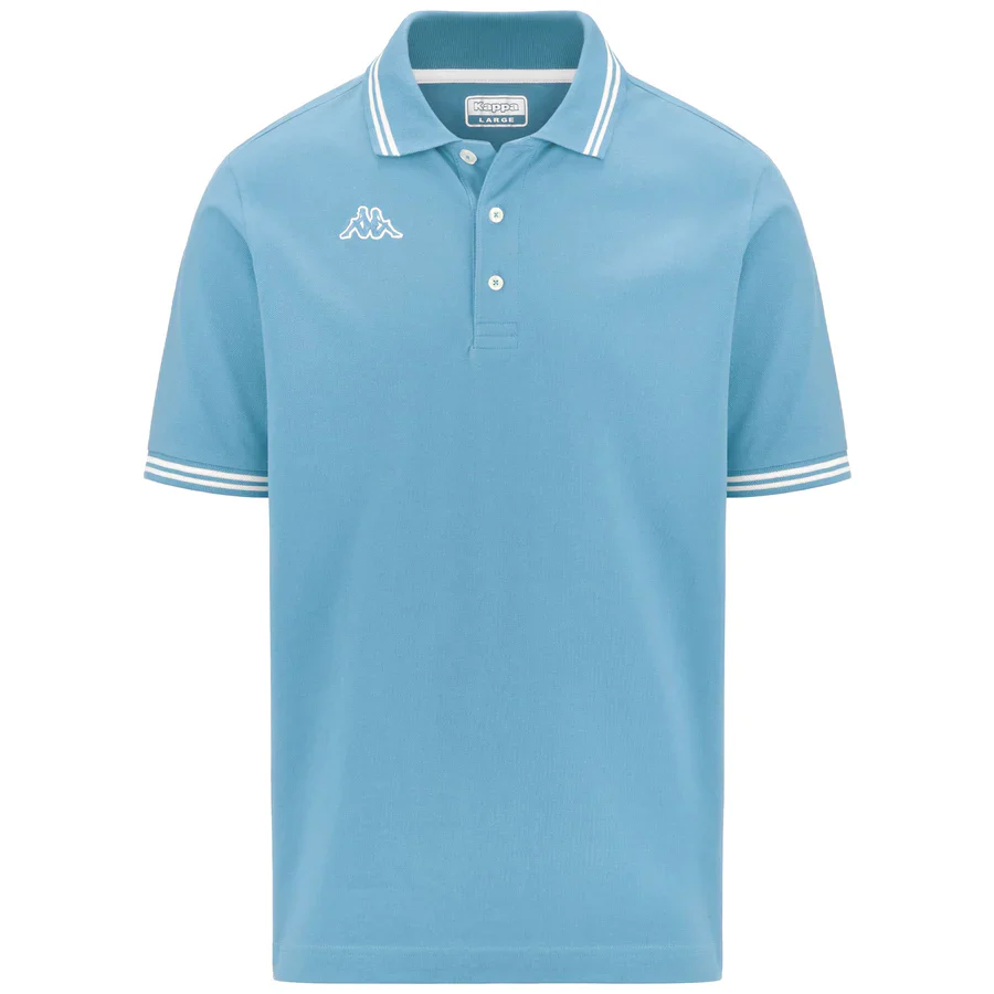 Polo azzurra da uomo con logo ricamato Kappa Maltax 5 MSS