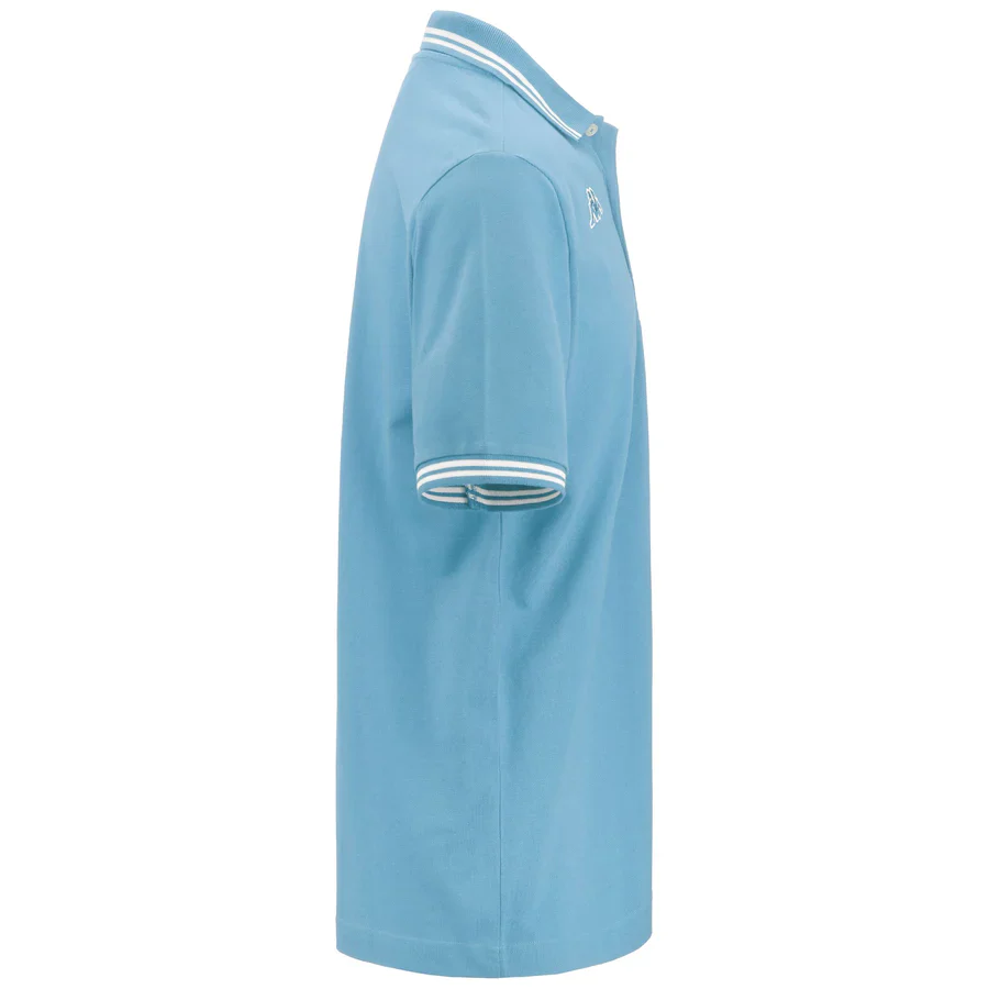 Polo azzurra da uomo con logo ricamato Kappa Maltax 5 MSS - Image 2