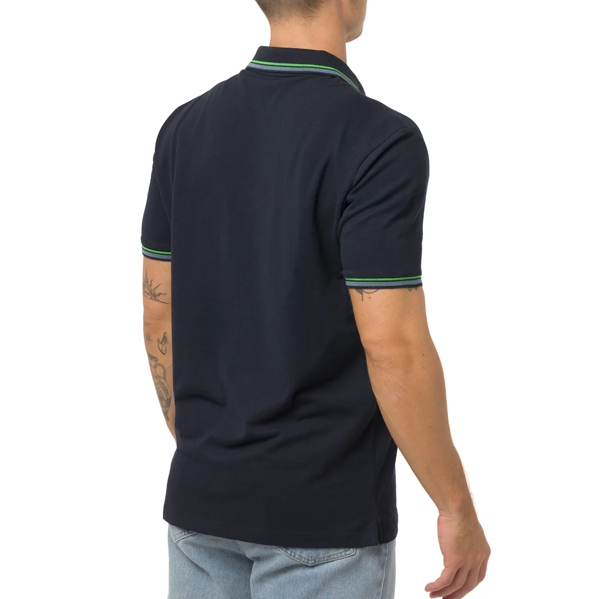 Polo blu da Uomo con dettaglio verde fluo Tonino Lamborghini - Image 2