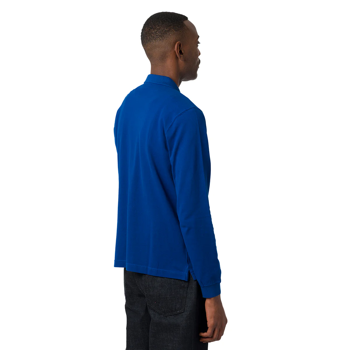 Polo blu da uomo con logo ricamato e rifinitura a coste Navy Sail - Image 2