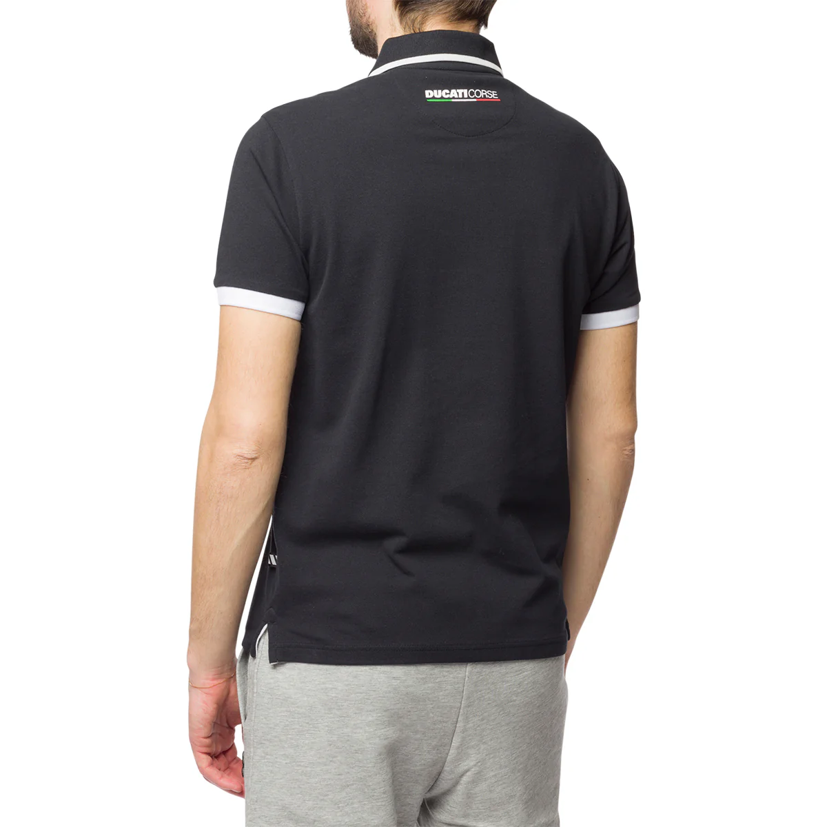 Polo blu navy da uomo con logo sul petto Ducati Corse Piquet Side - Image 2
