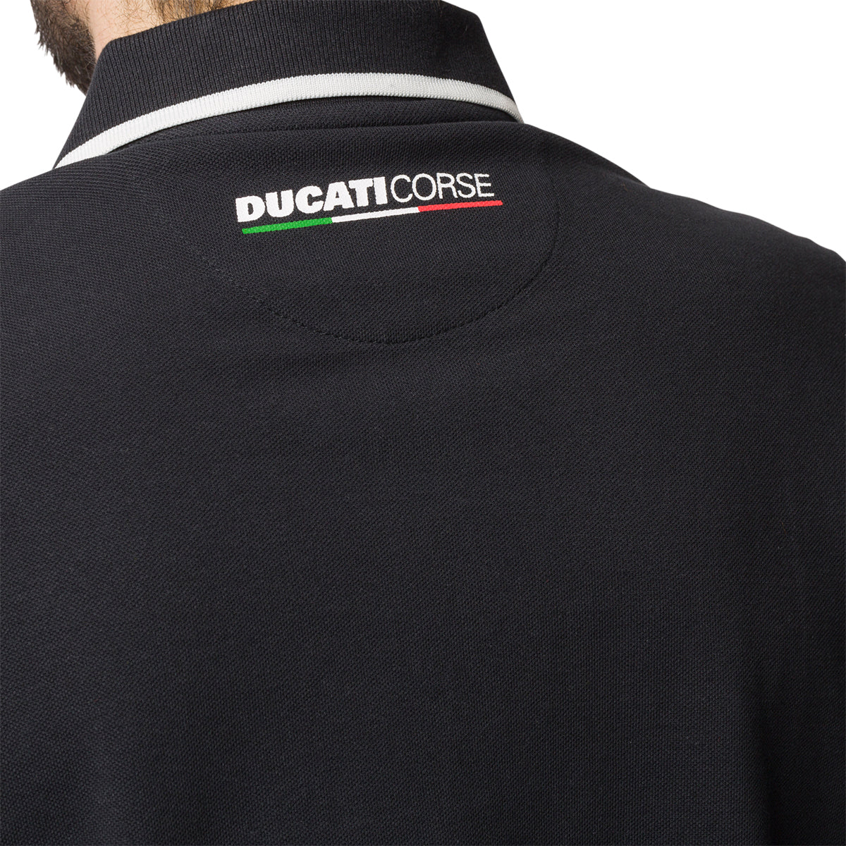 Polo blu navy da uomo con logo sul petto Ducati Corse Piquet Side - Image 4
