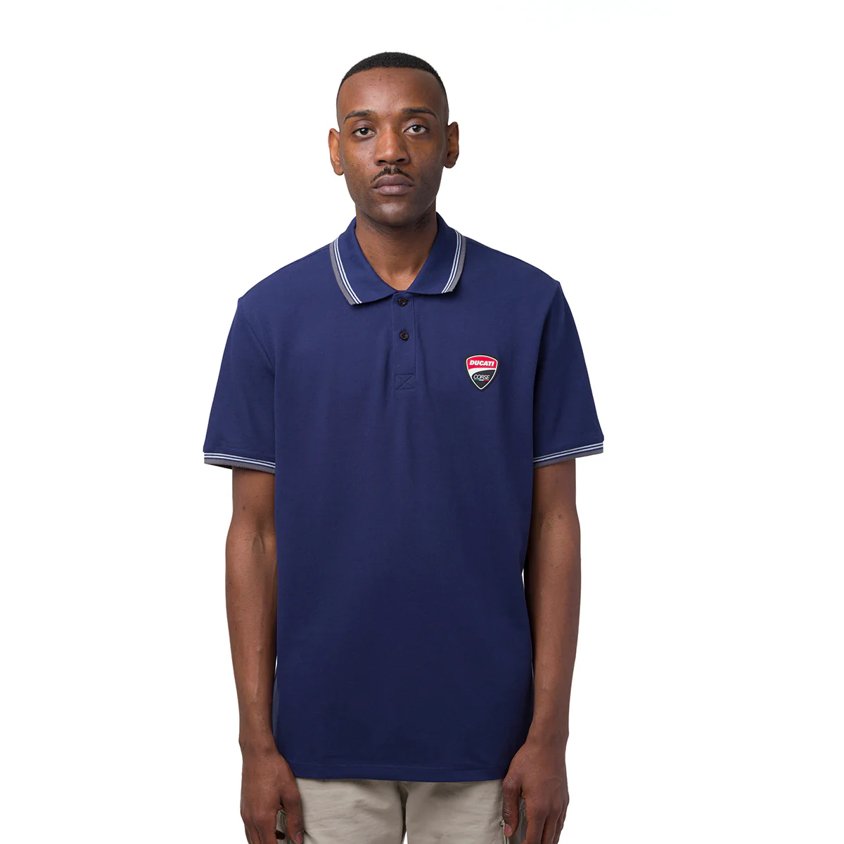 Polo blu navy da Uomo in cotone con logo Ducati