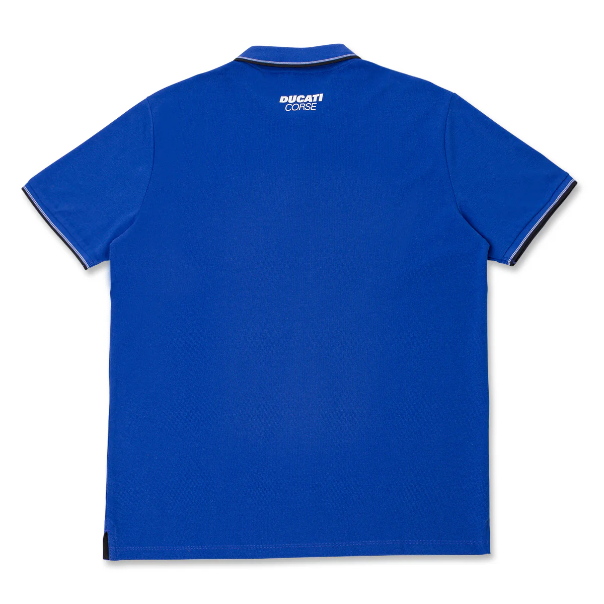 Polo da Uomo a maniche corte blu con profili a contrasto Ducati Corse - Image 2