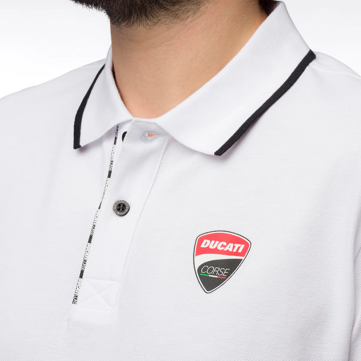 Polo da uomo bianca con logo Ducati Corse - Image 3