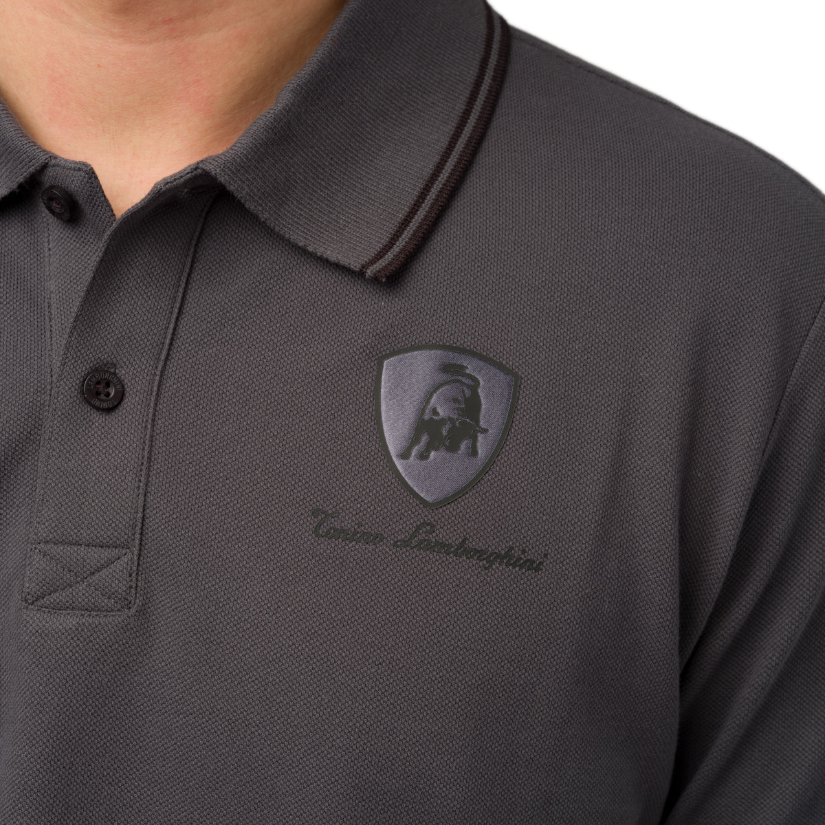 Polo da uomo grigia con logo Tonino Lamborghini - Image 3