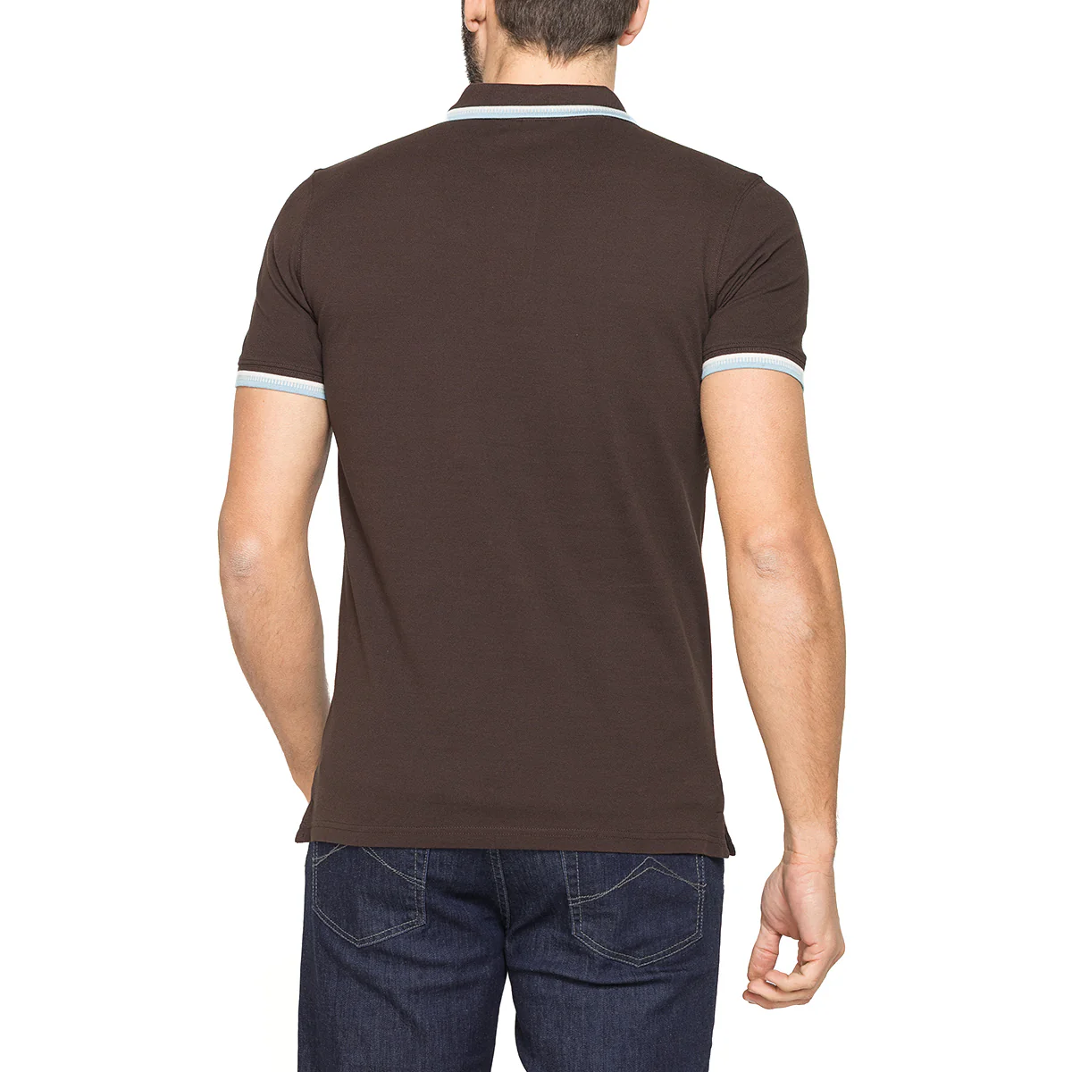 Polo marrone da Uomo a maniche corte con profili a contrasto Carrera Jeans - Image 3