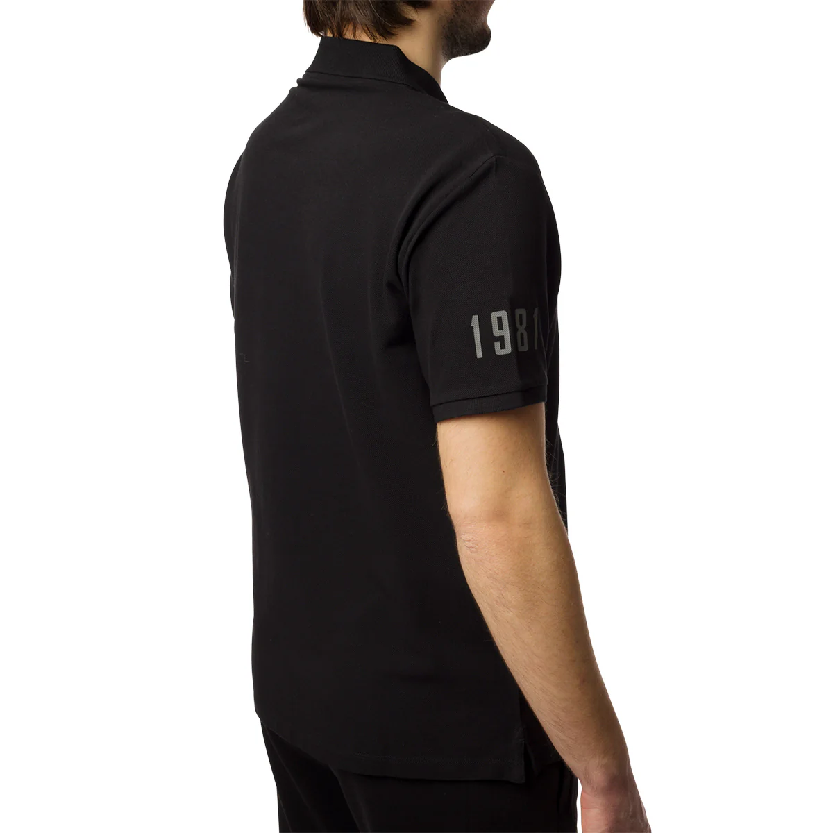Polo nera da uomo con dettagli grigi e logo Tonino Lamborghini - Image 2