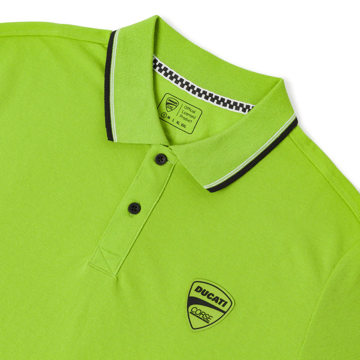 Polo sportiva Uomo verde con profili a contrasto e logo Ducati Corse - Image 3
