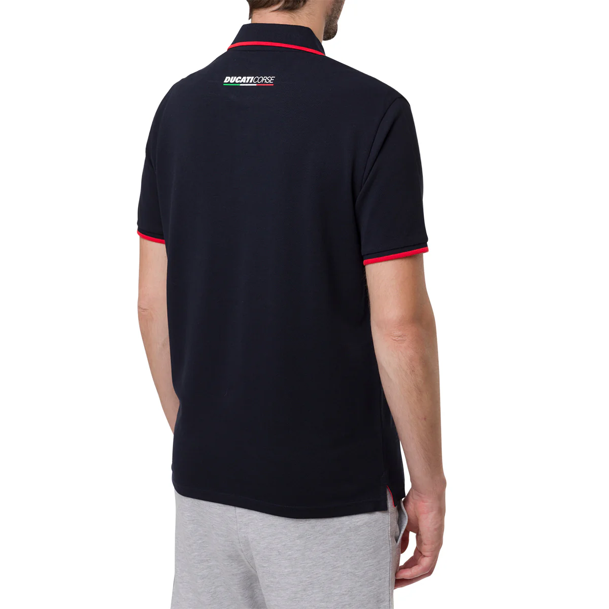 Polo t-shirt da uomo blu navy con logo Ducati Corse - Image 2