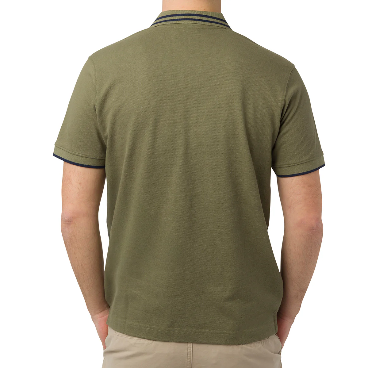 Polo verde militare da Uomo in cotone con logo ricamato Navy Sail - Image 2