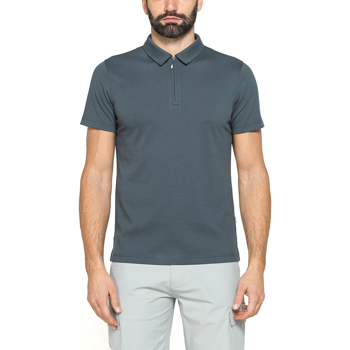Polo verde minilitare da Uomo a maniche corte con zip Carrera Jeans