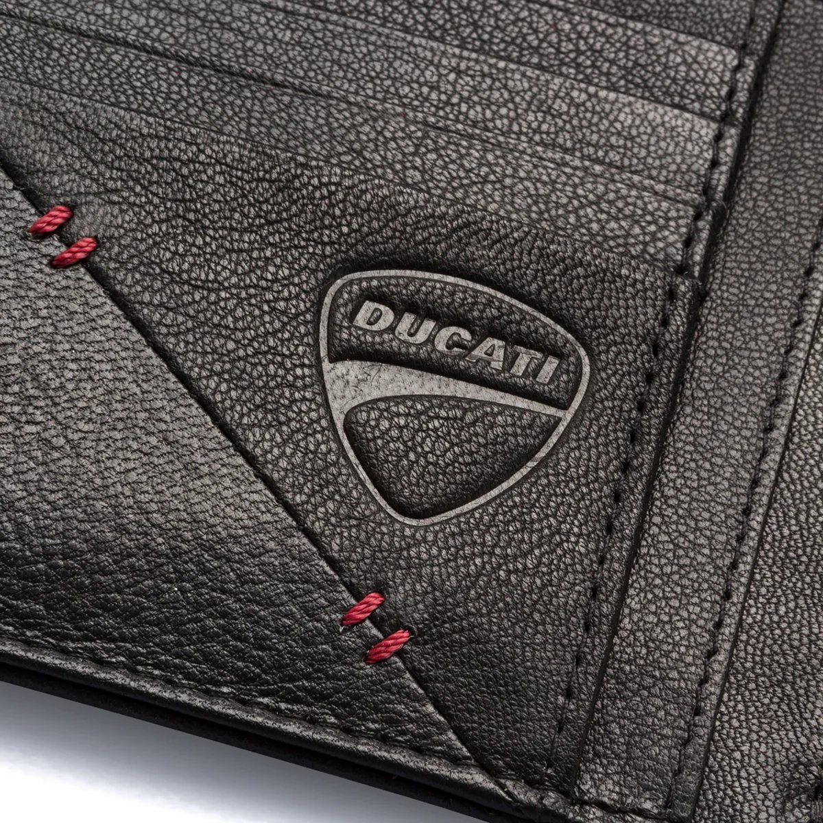 Porta carte di credito nero in pelle da uomo Ducati - Image 4