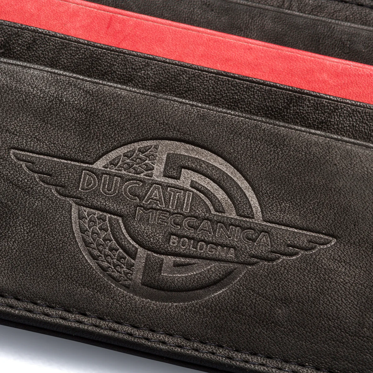 Porta carte di credito nero in pelle da uomo Ducati - Image 4