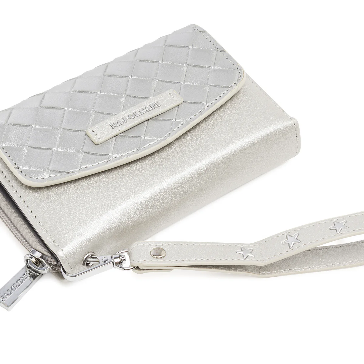 Portafoglio Argento da Donna con patta effetto intrecciato Naj Oleari - Image 5