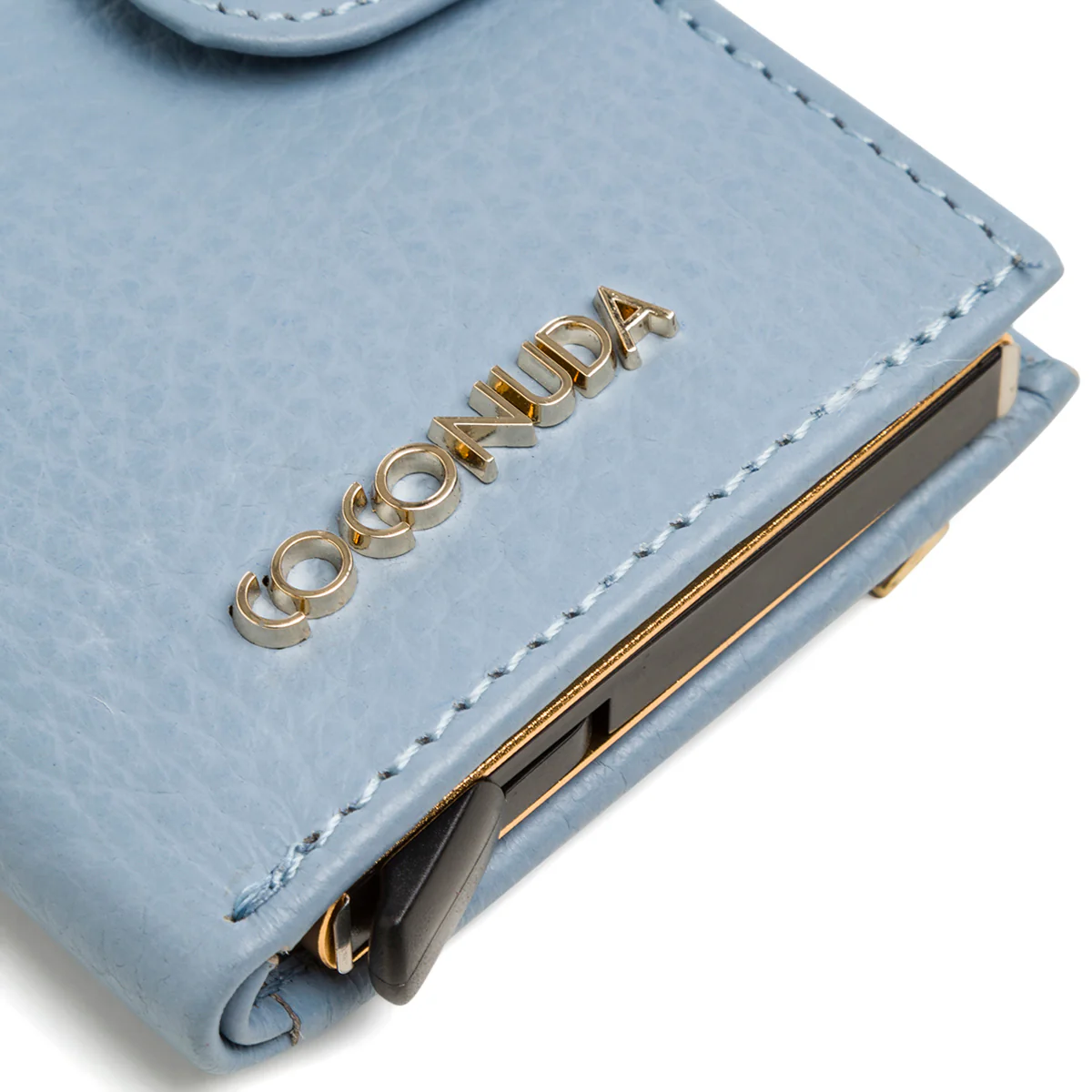 Portafoglio azzurro da donna con portatessere in metallo Coconuda - Image 4