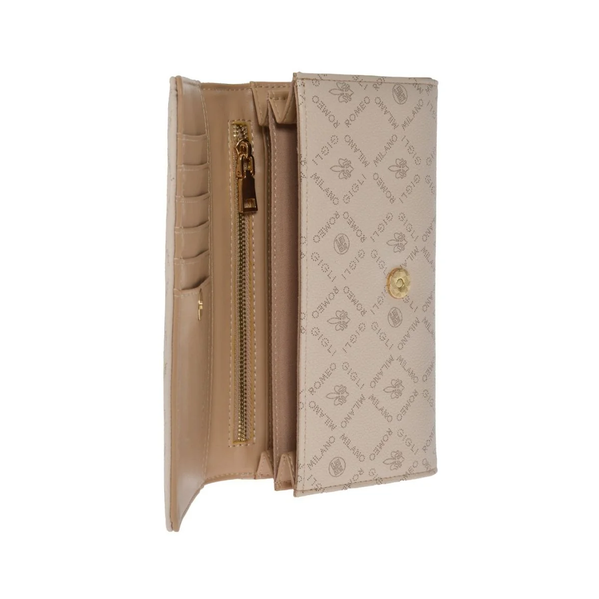 Portafoglio beige con logo su tutta la superficie Romeo Gigli Halley - Image 4