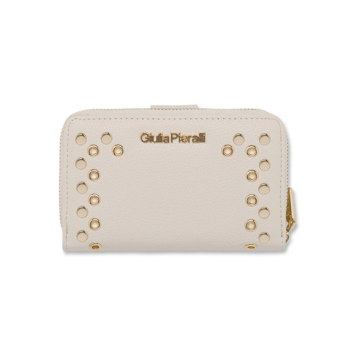 Portafoglio beige da Donna con borchie dorate Giulia Pieralli
