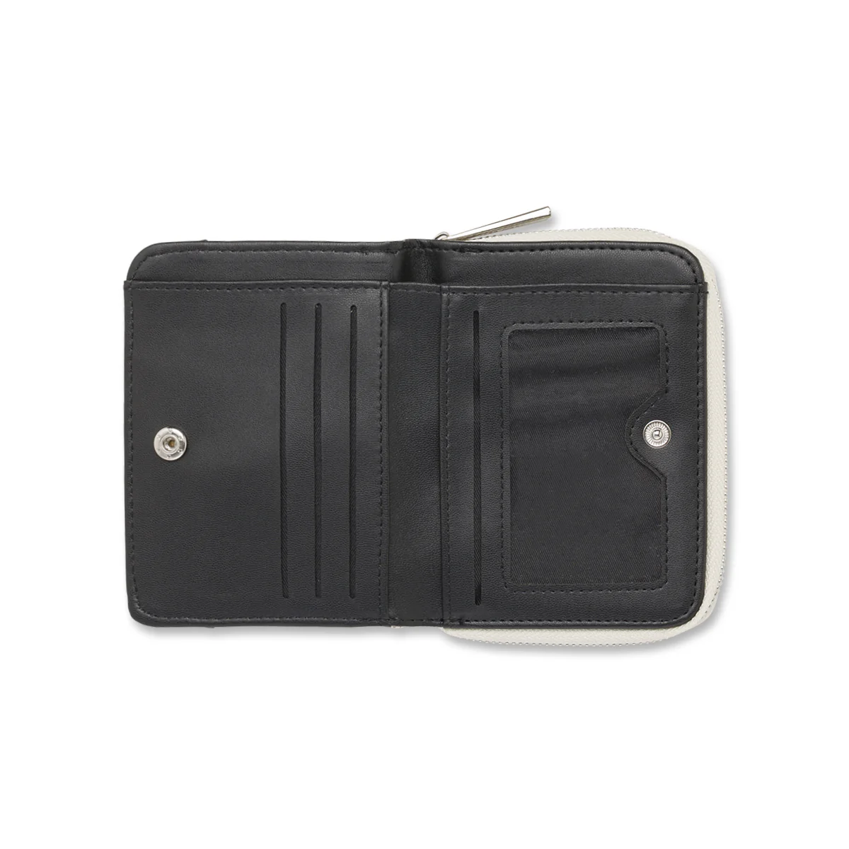 Portafoglio Bianco con interno nero da Donna con zip Lora Ferres - Image 2