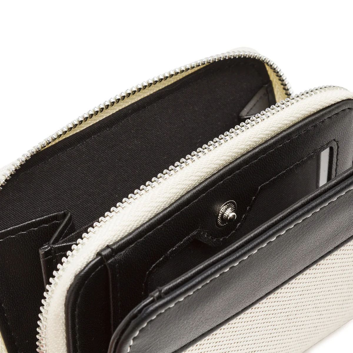 Portafoglio Bianco con interno nero da Donna con zip Lora Ferres - Image 5