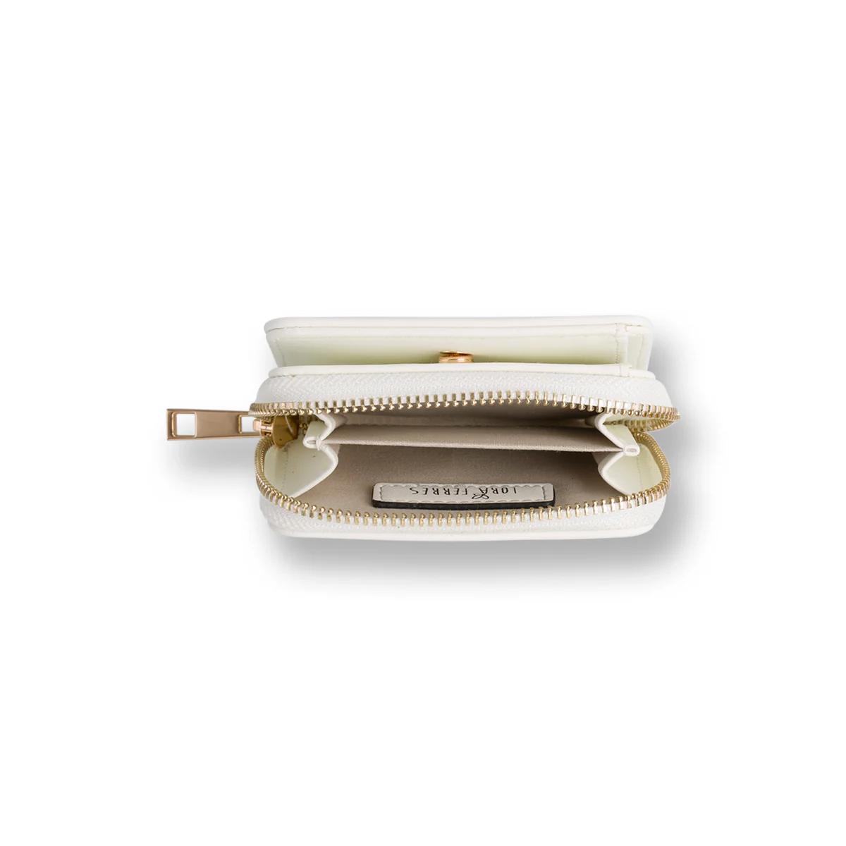 Portafoglio Bianco da Donna con logo in metallo Lora Ferres - Image 4