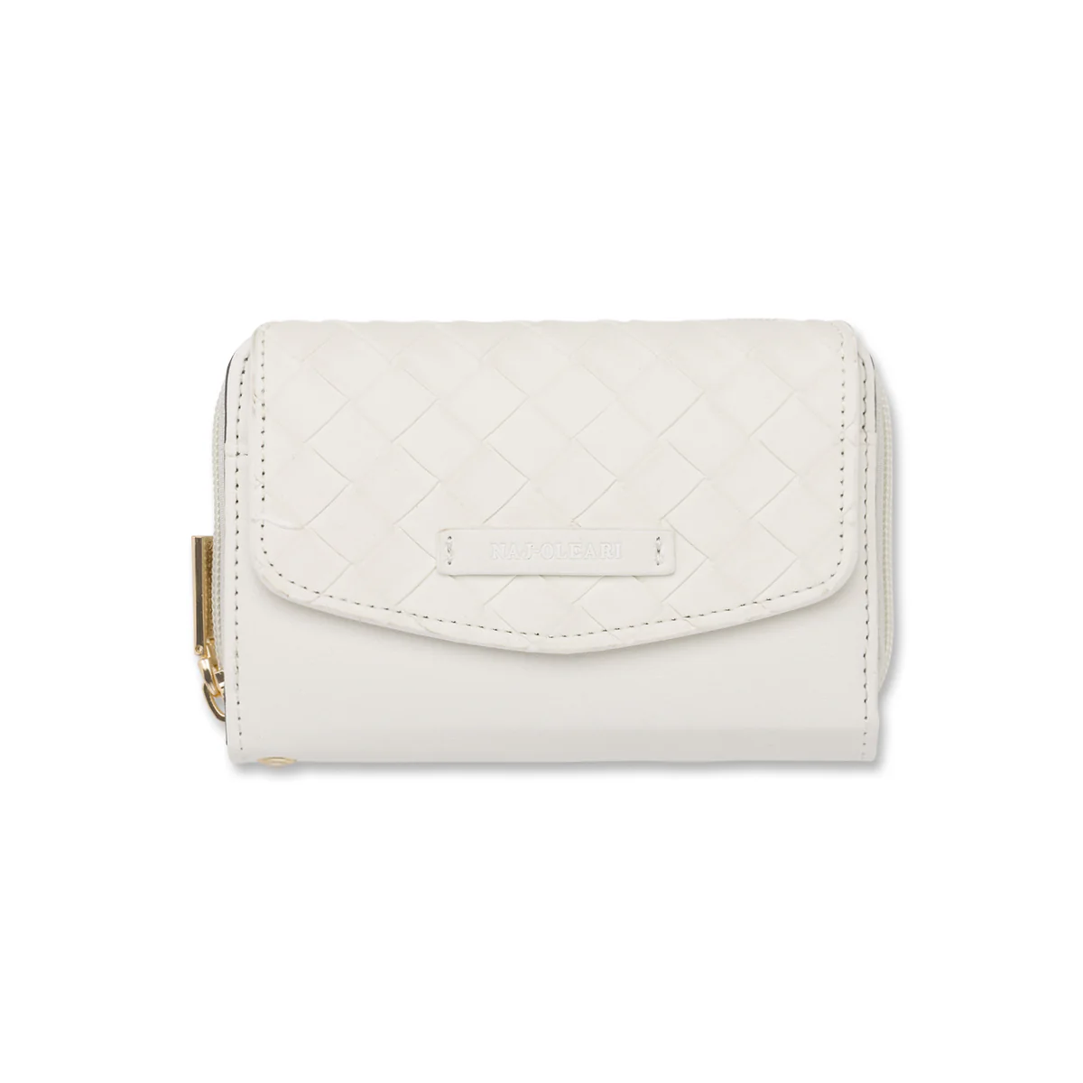 Portafoglio Bianco da Donna con pattina intrecciata Naj Oleari